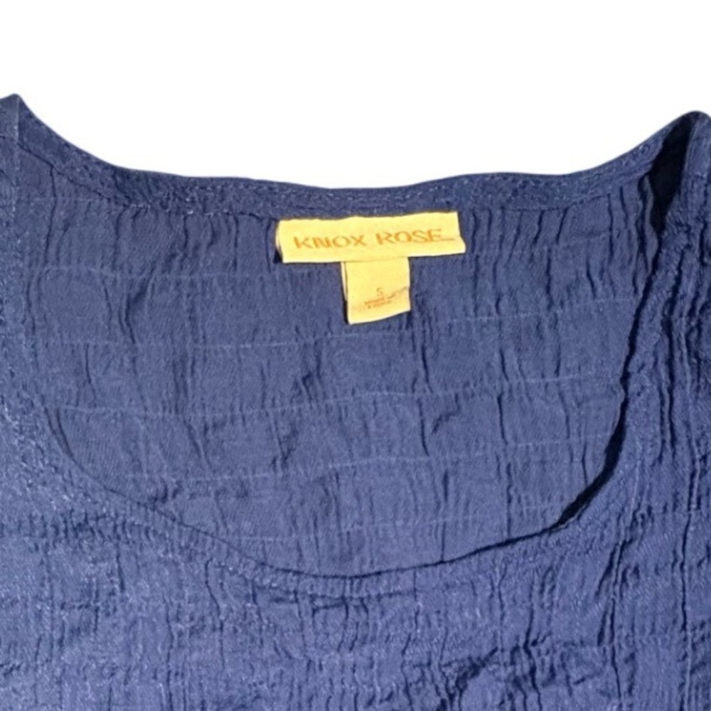 Knox Rose Womens Royal Blue Crinkle Textured Tiered Mini Dress Sleeveless Size S - Picture 8 of 8